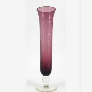 Amethyst Etched Bud Vase